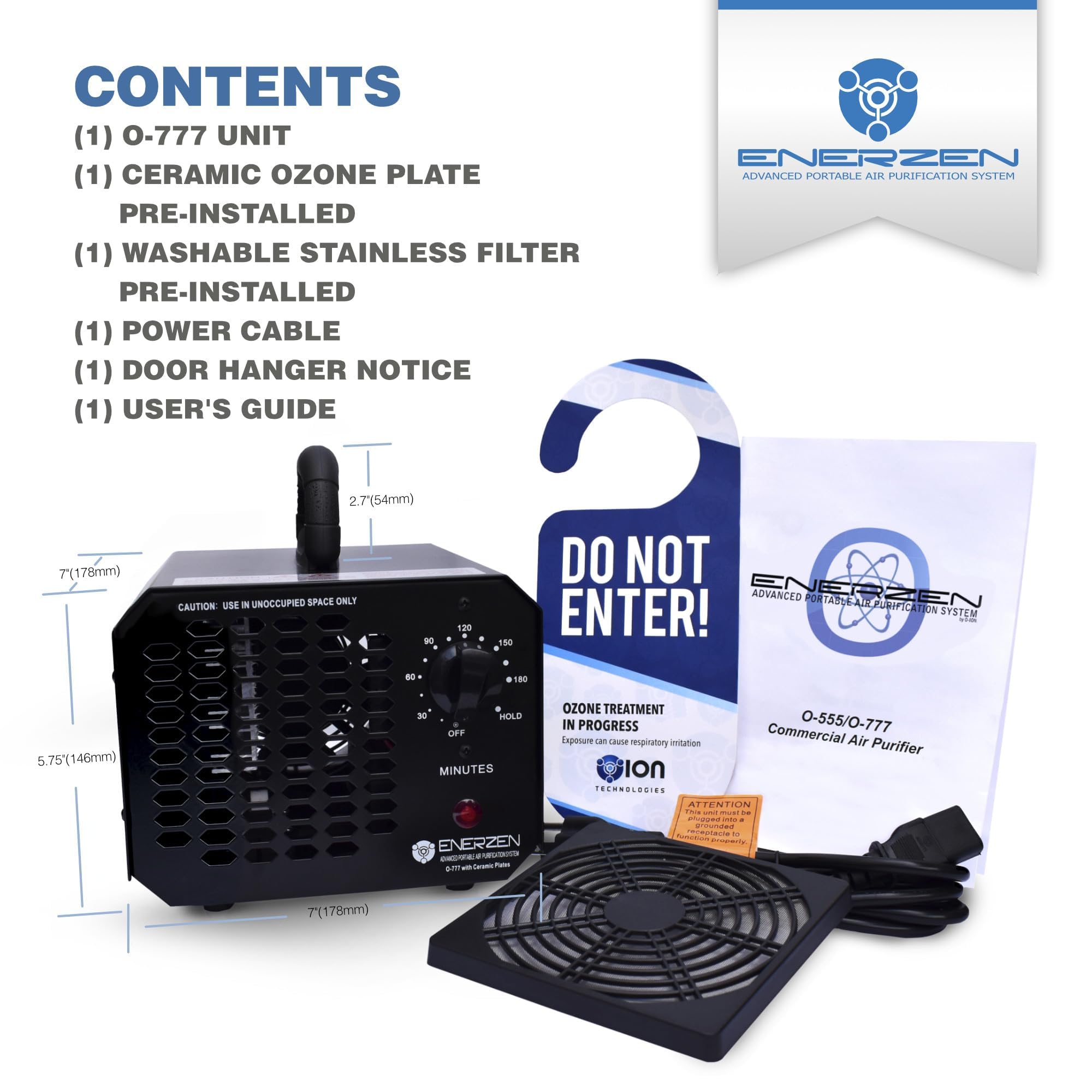 Enerzen panel con temporizador para controlar tratamientos de ozono