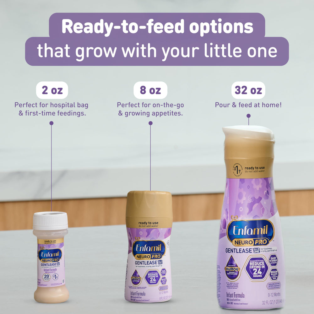 Enfamil alimentando bebé en silla mostrando uso práctico y calma