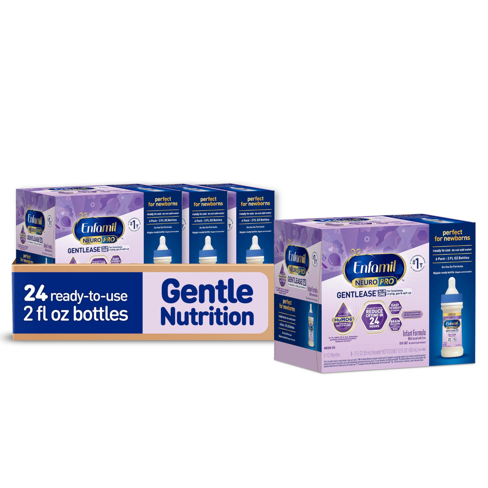 Enfamil envase frontal 2 fl oz con diseño práctico y nutrición lista para usar