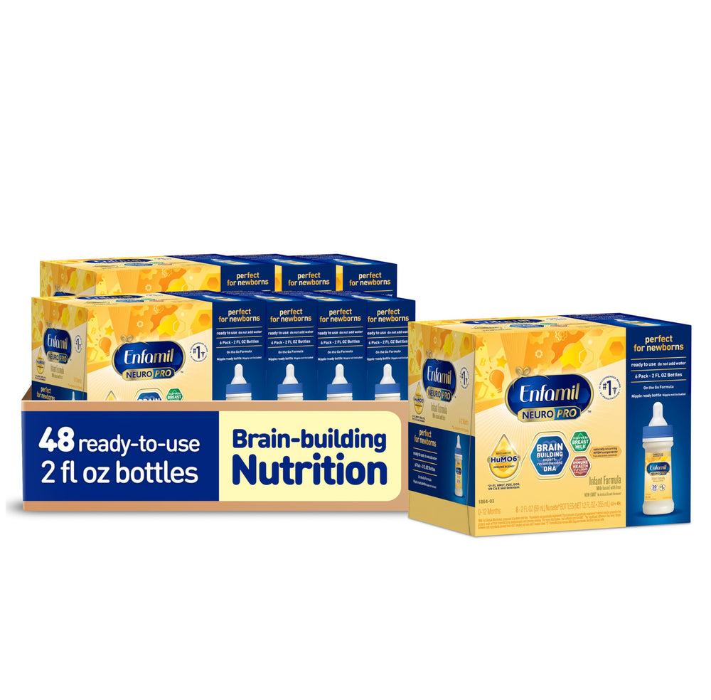 Enfamil mostrando el frente del empaque y beneficios nutricionales