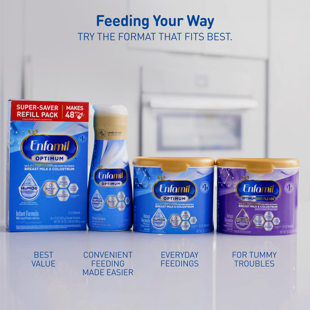 Enfamil etiqueta nutricional mostrando ingredientes clave y dosis