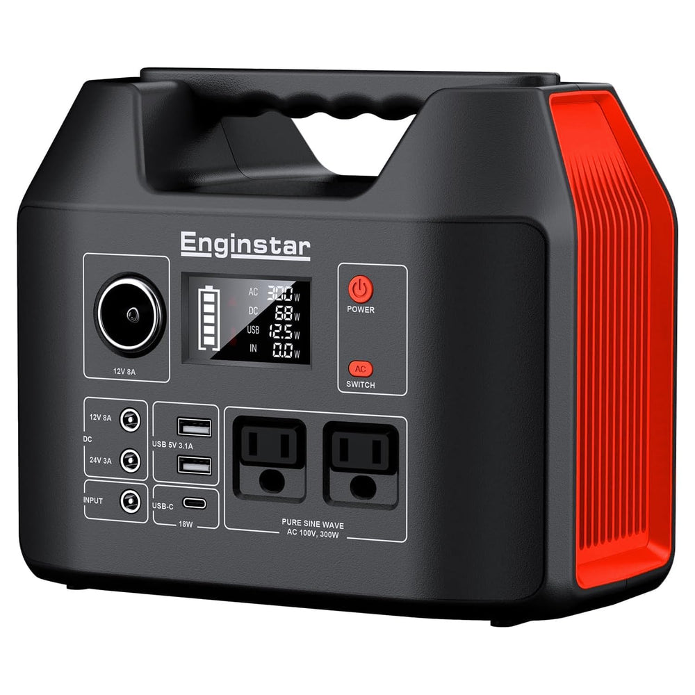 EnginStar front panel view showing controls and compact design for portable power