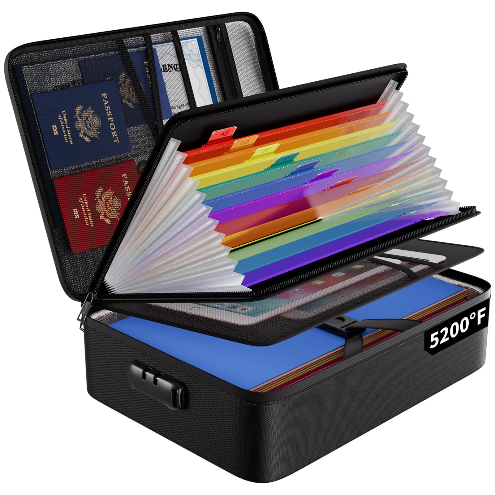 ENGPOW vista frontal de la bolsa organizadora con asa y cierre seguro