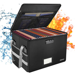ENGPOW vista frontal de la caja archivadora mostrando cierre y forma, protección visible