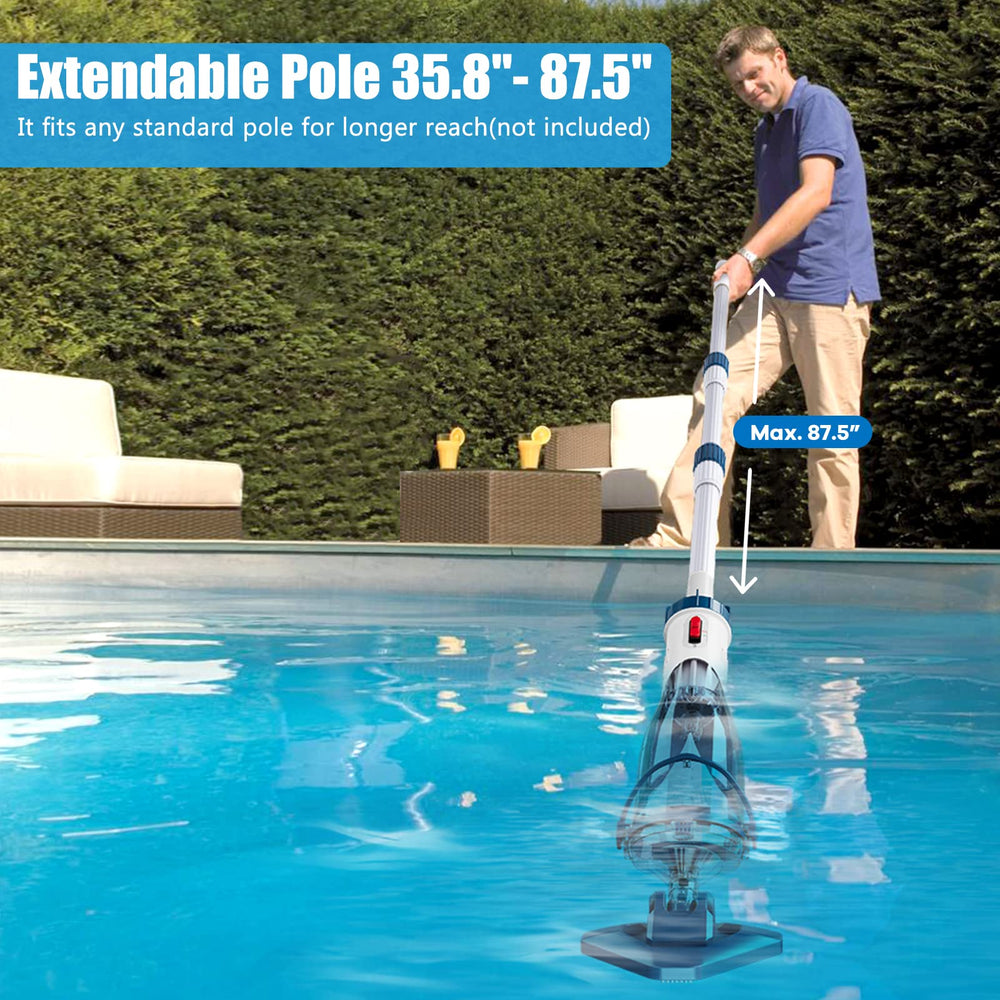 Enhulk PC10 cleaning an above-ground pool illustrating fast leaf and sand removal