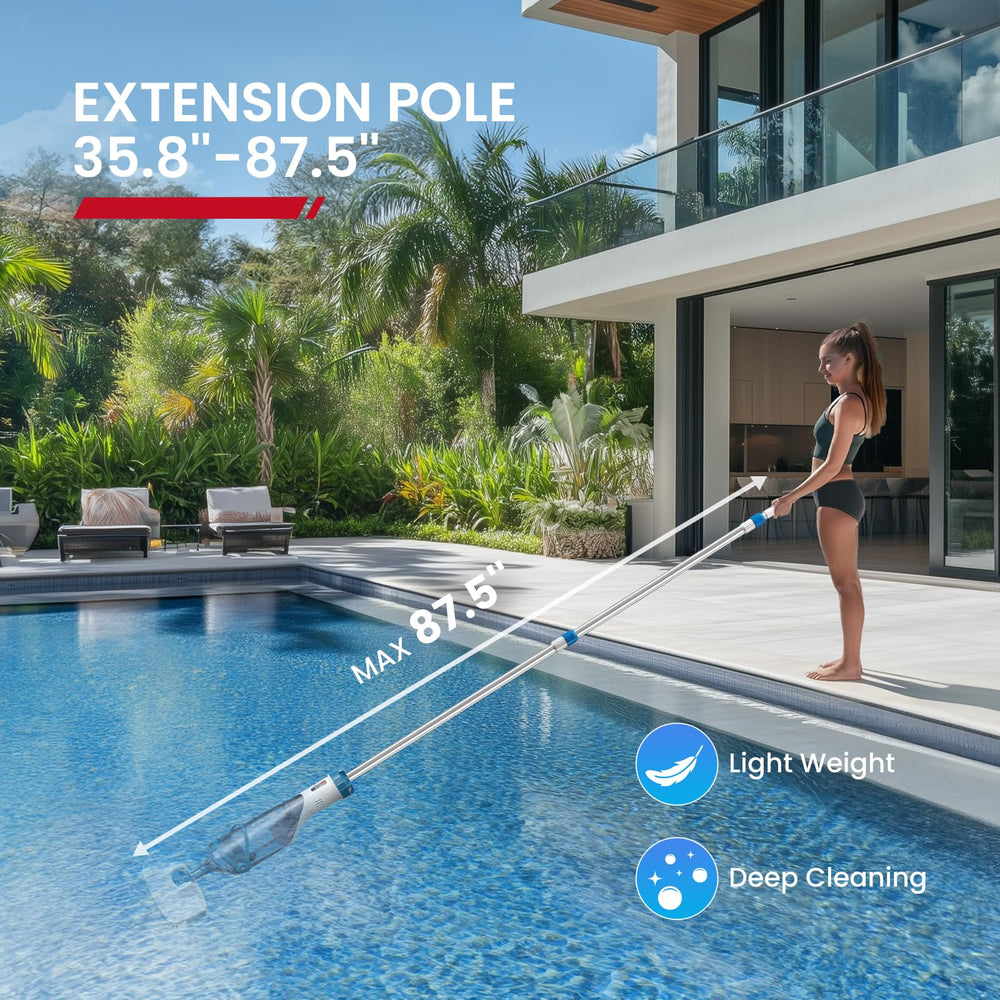 Enhulk PC15 in use in a pool removing leaves and sand efficiently