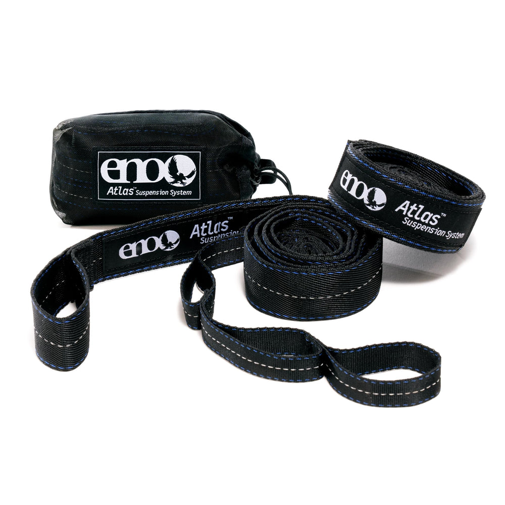 ENO Atlas front packaging showing compact strap kit and benefits
