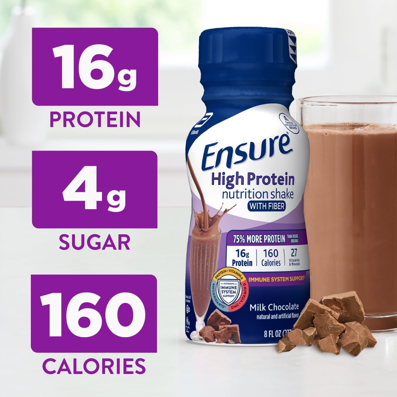 Ensure primer plano textura cremosa del batido que promete sabor agradable