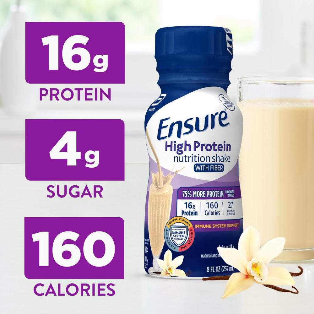 Ensure vertido en vaso mostrando textura cremosa y facilidad de uso
