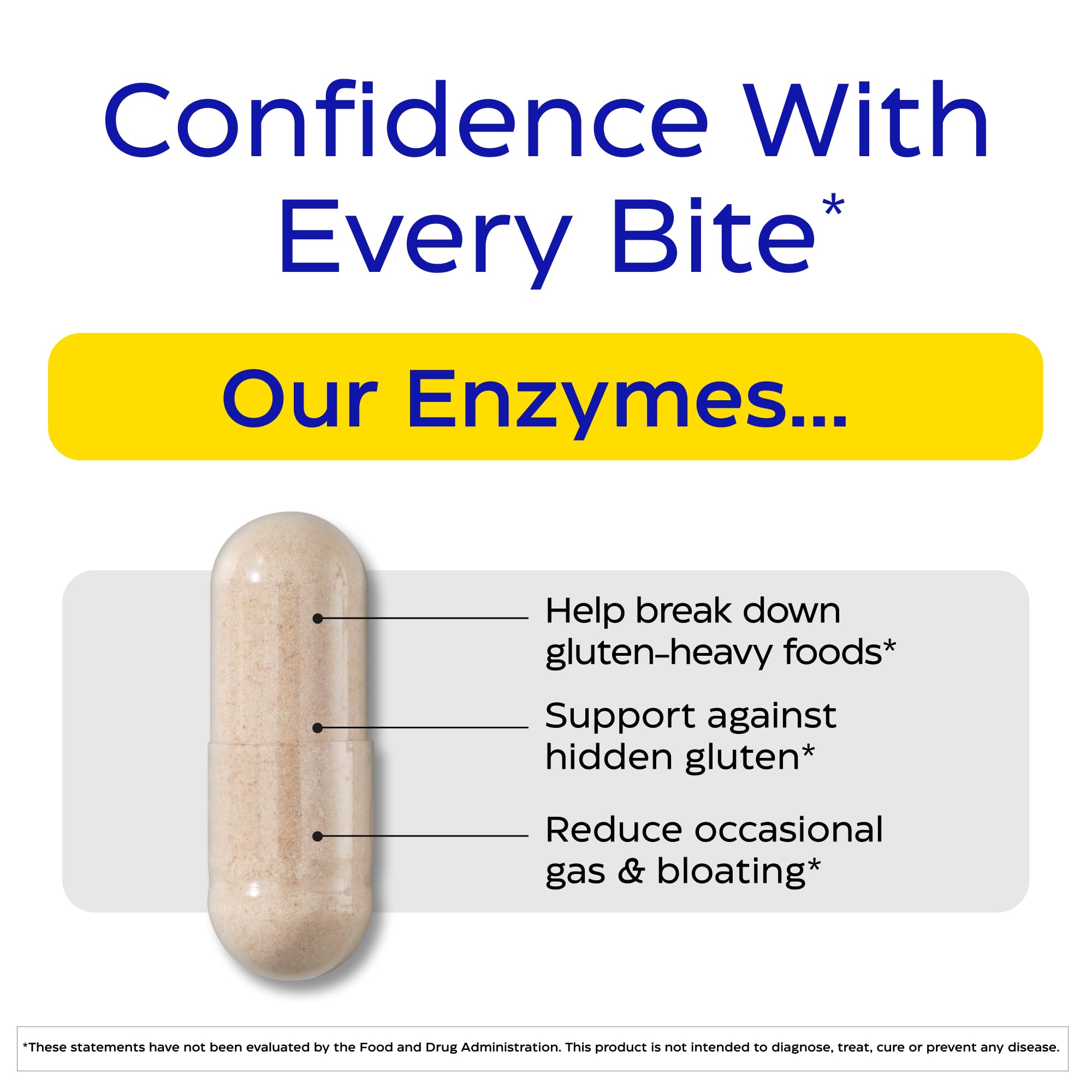 Enzymedica producto en mesa de desayuno con alimentos que contienen gluten