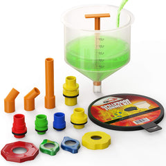 EPAuto funnel kit front view showing complete components and tidy storage benefit