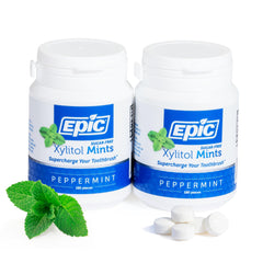 Epic envase frontal mostrando 360 pastillas para aliento fresco