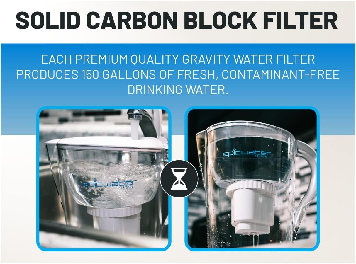 Epic Water Filters cartucho interior reemplazable que reduce residuos plásticos