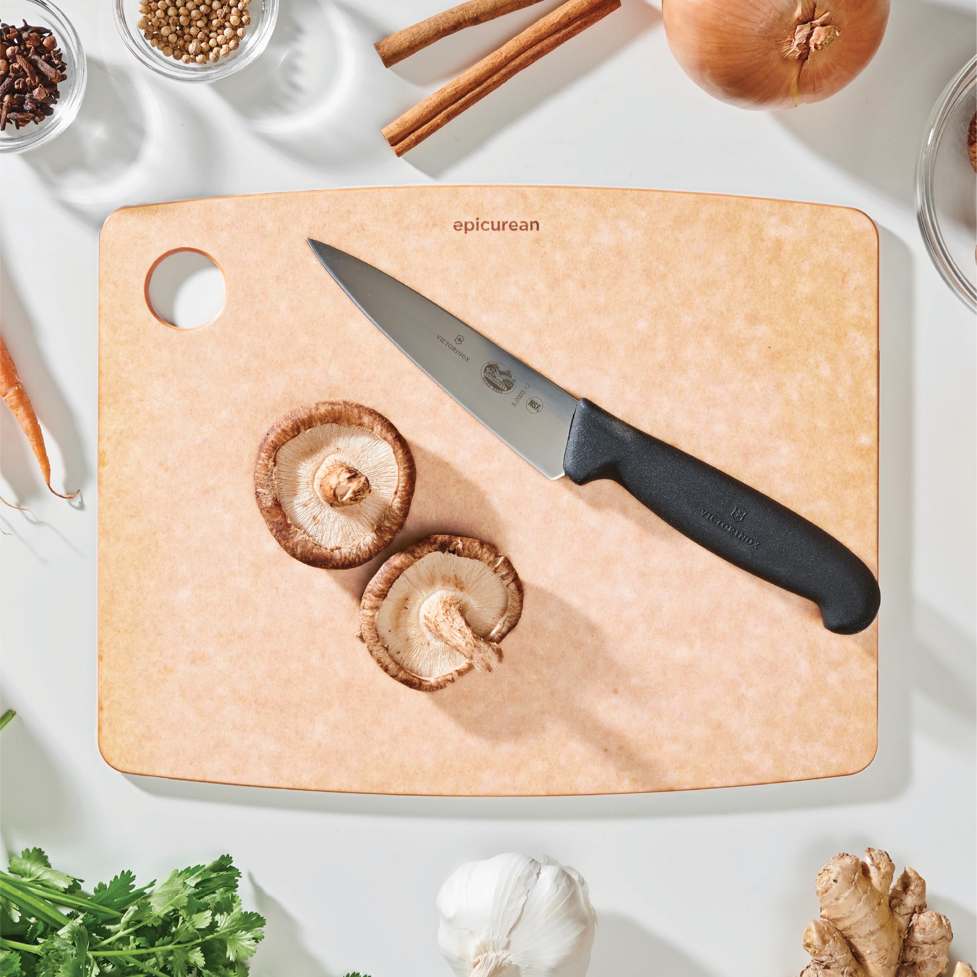 Epicurean primer plano de la textura de superficie que protege el filo y es no porosa