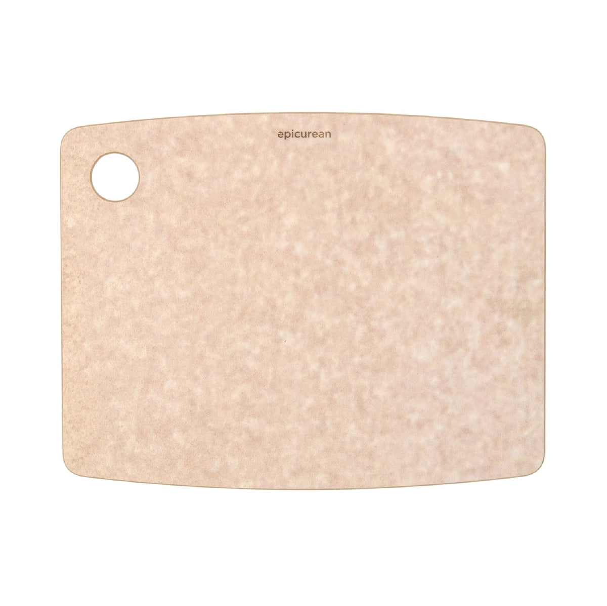 Epicurean tabla frontal natural mostrando dimensiones y acabado, durable y fácil de limpiar