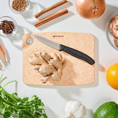 Epicurean tabla en uso cortando vegetales, facilita preparación diaria