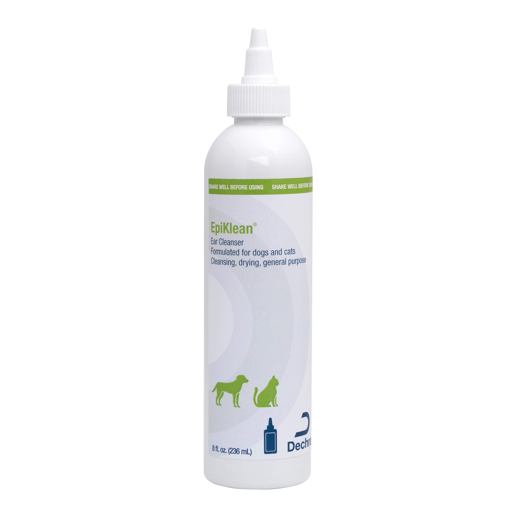 EpiKlean frontal del envase 8 oz mostrando tamaño y diseño, limpieza práctica