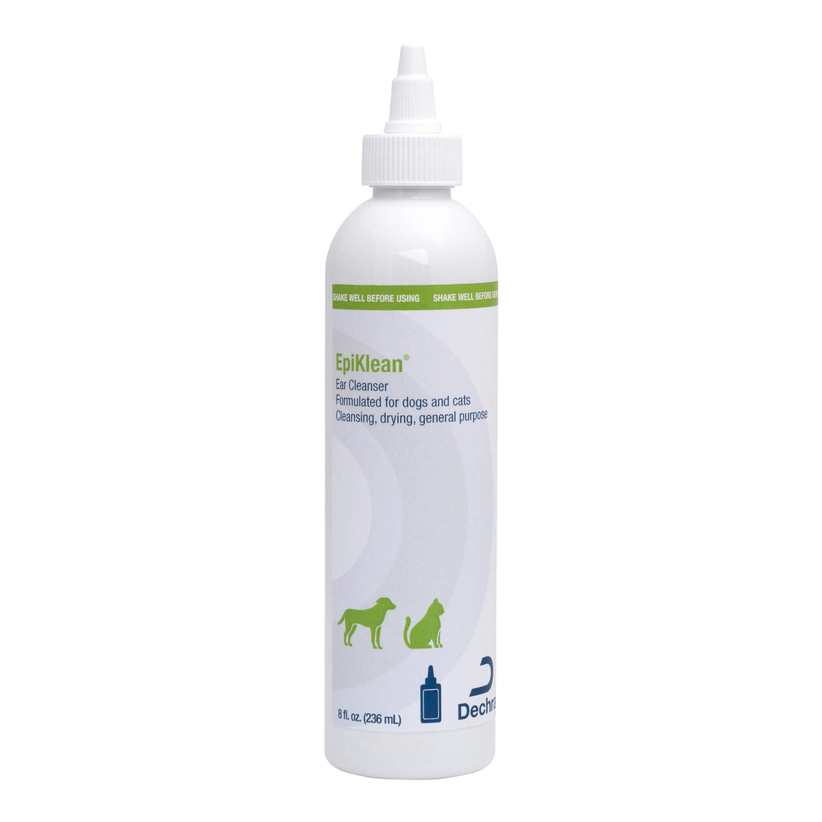 EpiKlean frontal del envase 8 oz mostrando tamaño y diseño, limpieza práctica