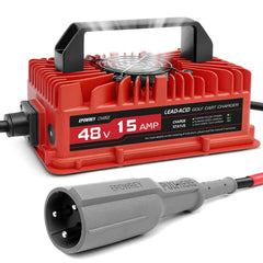 EPOWREY front view showing compact charger and clear LED indicator benefit: easy status check