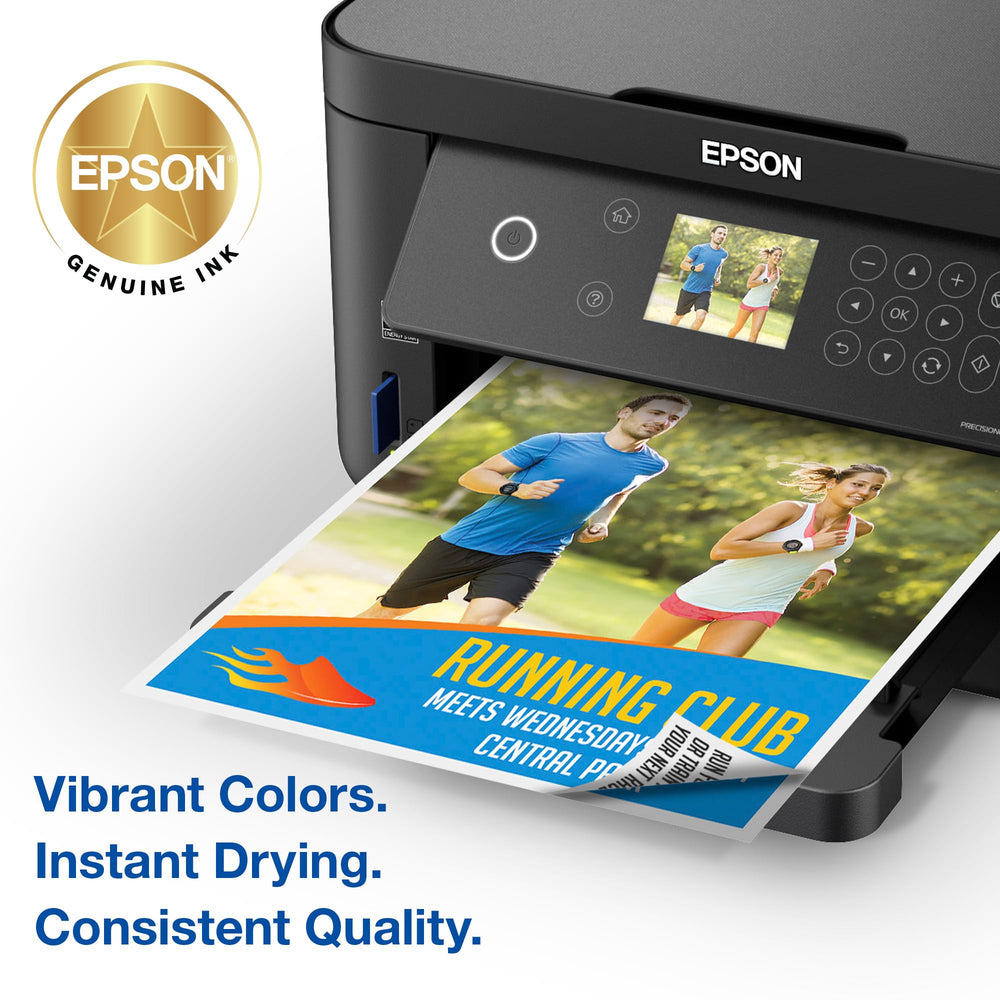 Epson cartuchos cian magenta amarillo desplegados para colores vibrantes