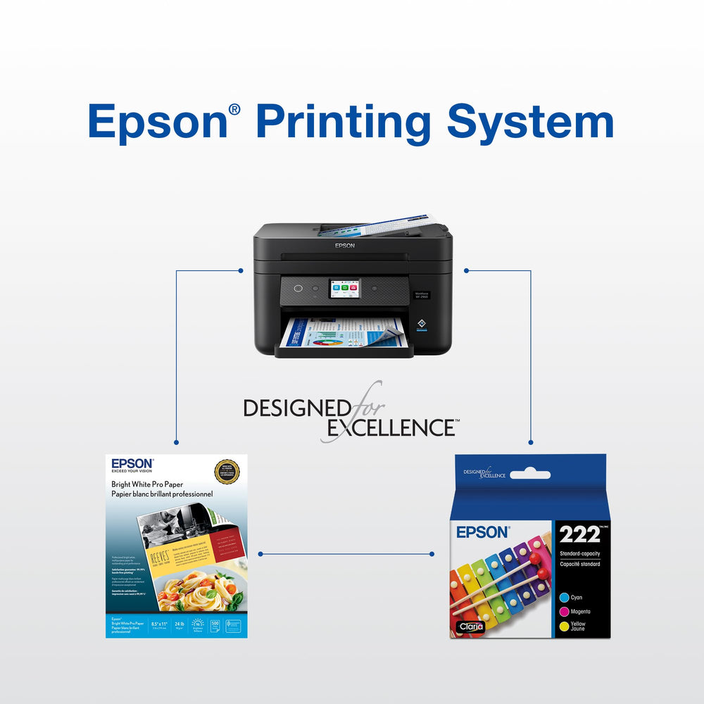 Comparación de tamaño del pack Epson 222 con manos escala