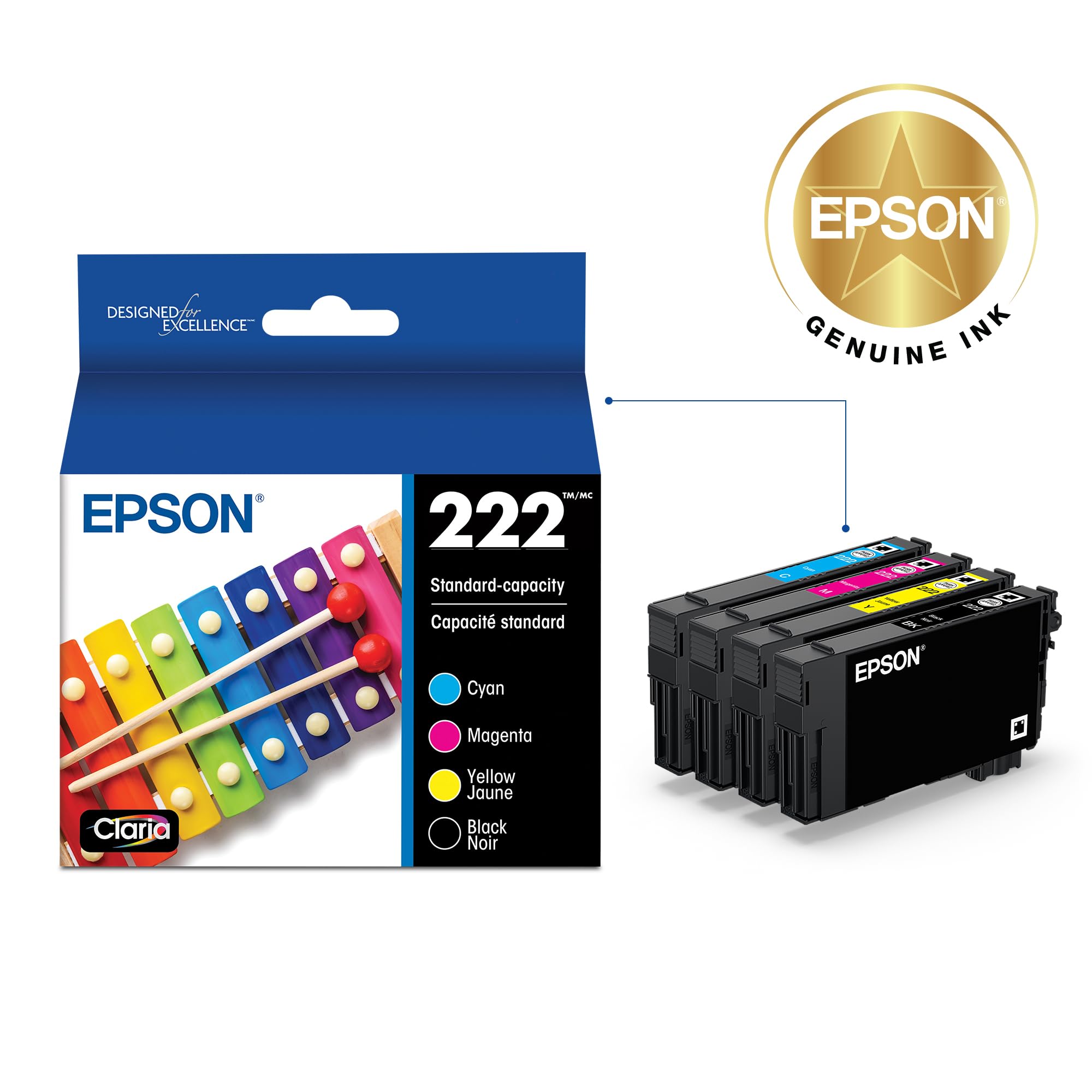 Epson cartucho negro detalle etiqueta y ventaja texto nítido