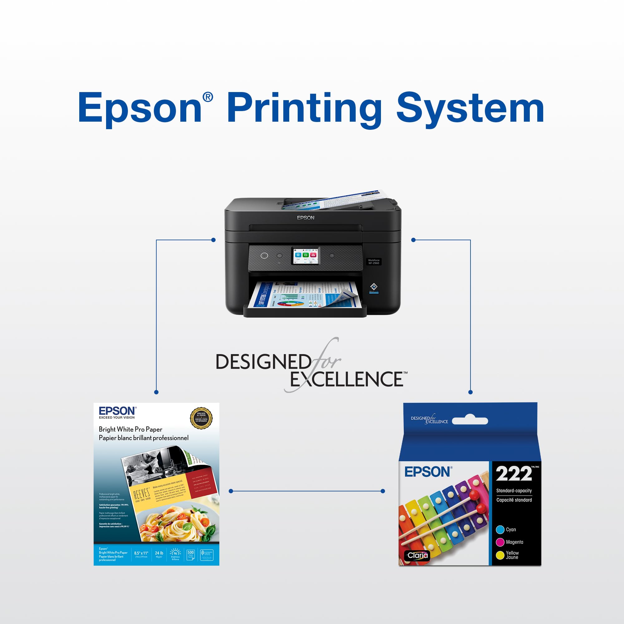 Epson 222 foto impresa sobre papel brillante con colores intensos y secado rápido