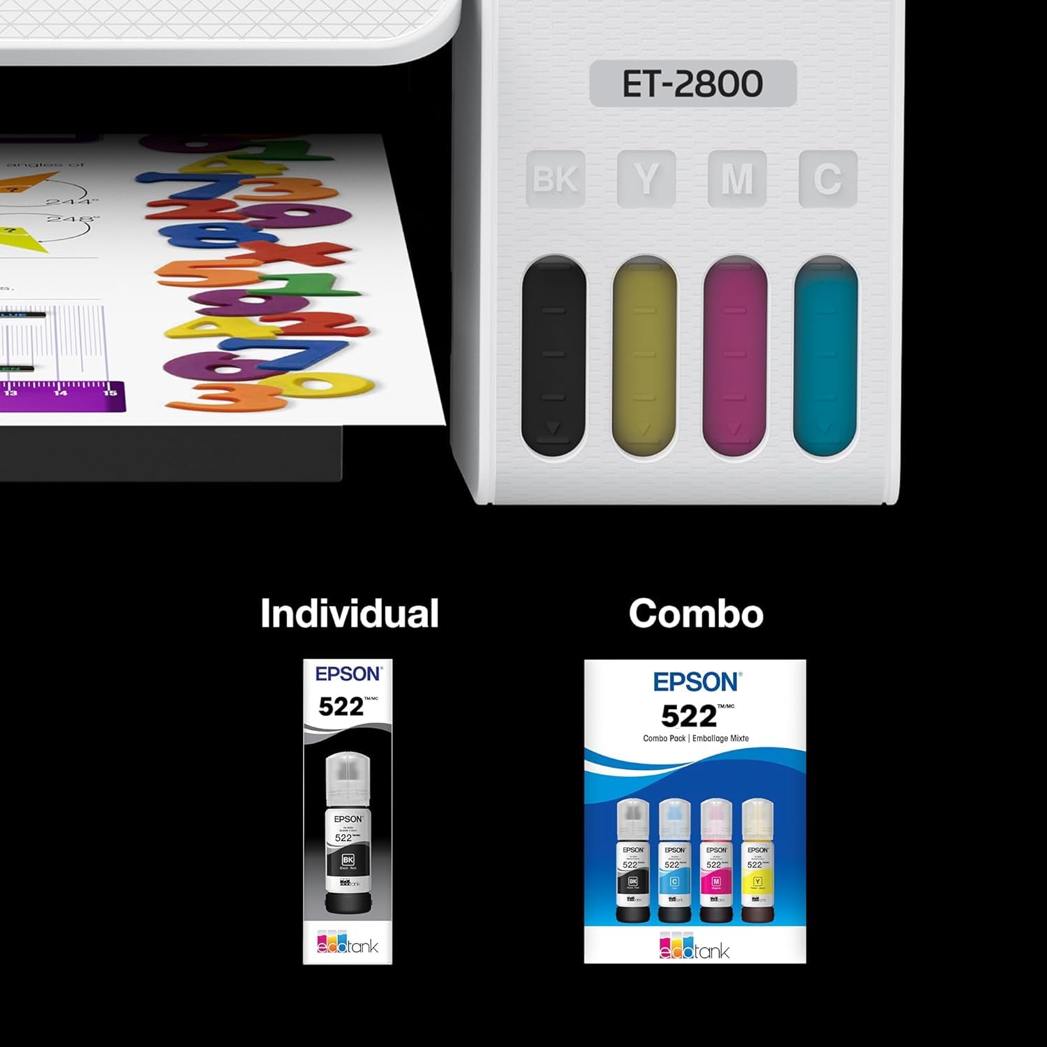 Epson bottle label and compatibility list showing model fit reassurance