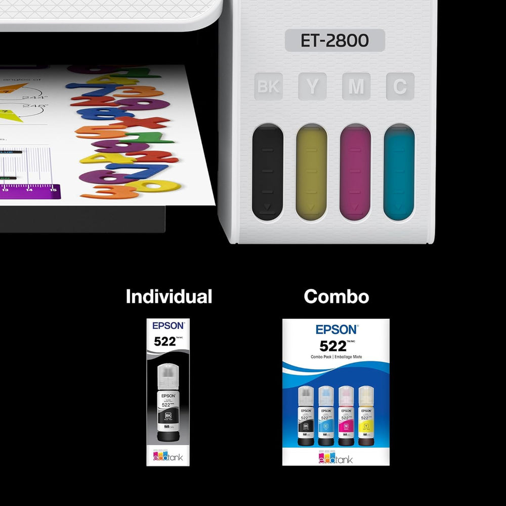 Epson bottle label and compatibility list showing model fit reassurance
