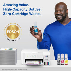 Epson bottle refilling an EcoTank printer demonstrating easy refills
