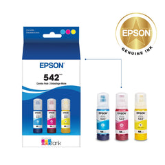 Epson 542 bottle label detail showing color ID and user-friendly design