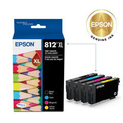 Epson 812XL primer plano del cartucho revelando construcción robusta y sellado