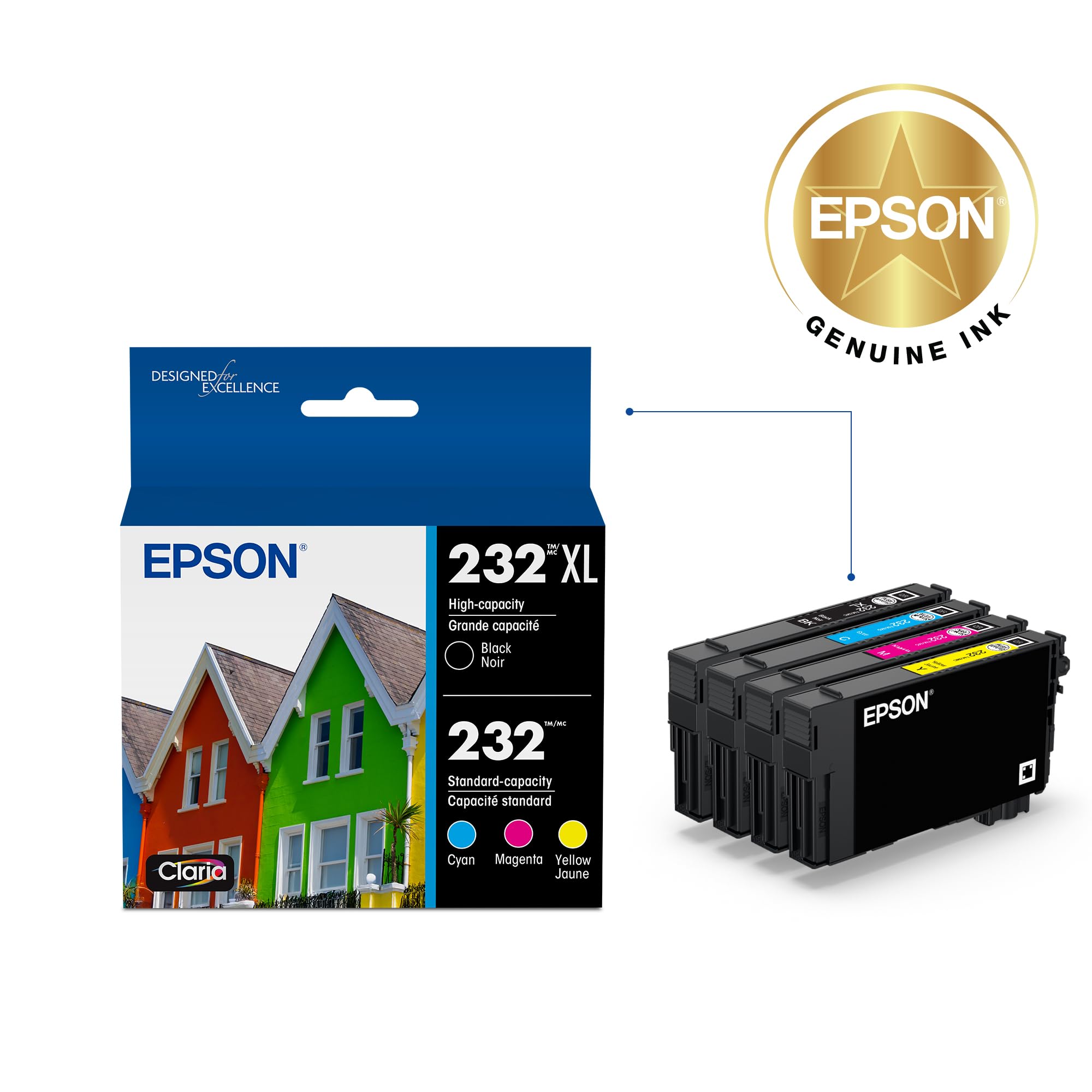 Epson cartucho negro T232XL detalle que garantiza texto nítido