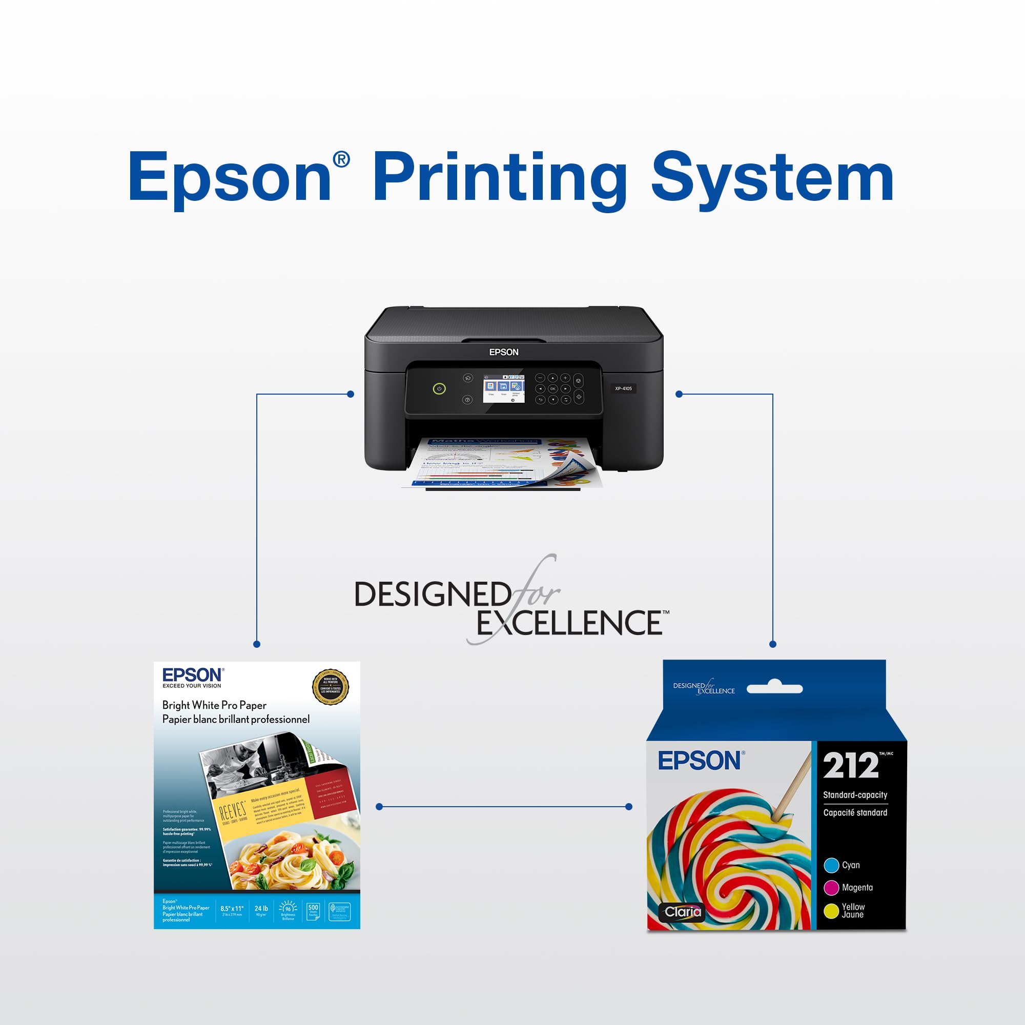 Epson cartuchos en mano para comparar tamaño y facilidad de manejo