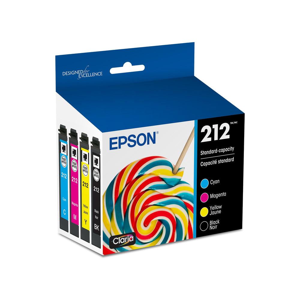 Epson paquete frontal con cartuchos originales mostrando compatibilidad y confianza