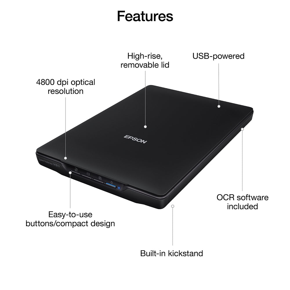 Epson V19 II botones de un toque para escanear rápido y sencillo