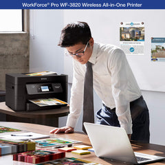 Epson WF-3820 cartuchos DURABrite Ultra destacando impresión nítida y duradera