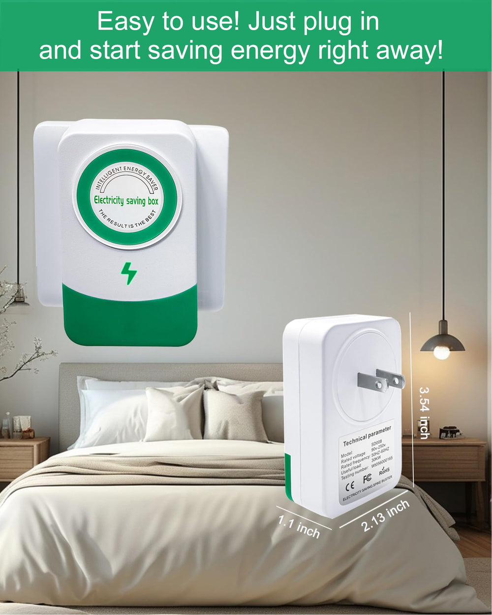 Eqoktx Stopwatt enchufado a regleta protegiendo un ordenador para mayor estabilidad