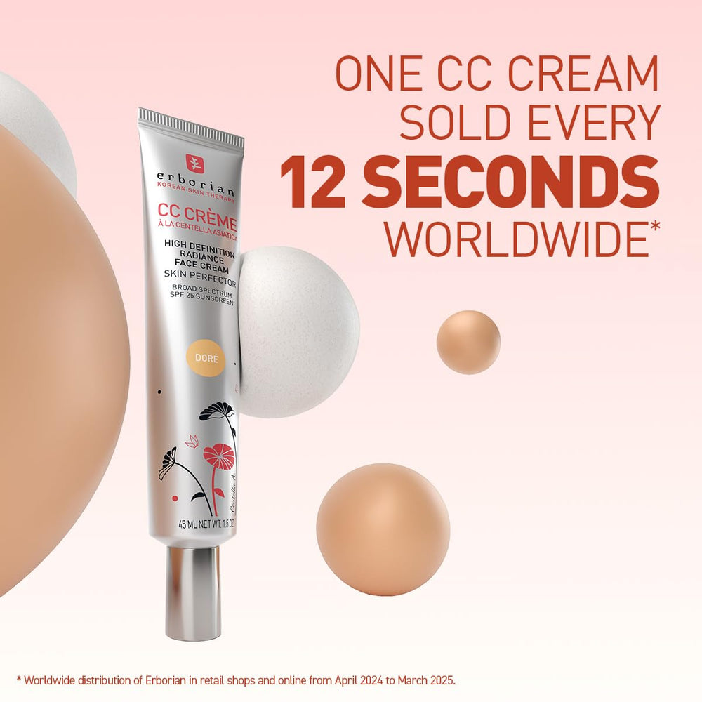 Escena de baño luminoso con Erborian CC Cream Doré lista para una rutina diaria