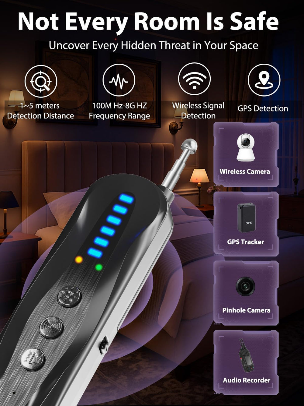 ERYITRDK con antena extendida para mejor recepción RF en espacios amplios