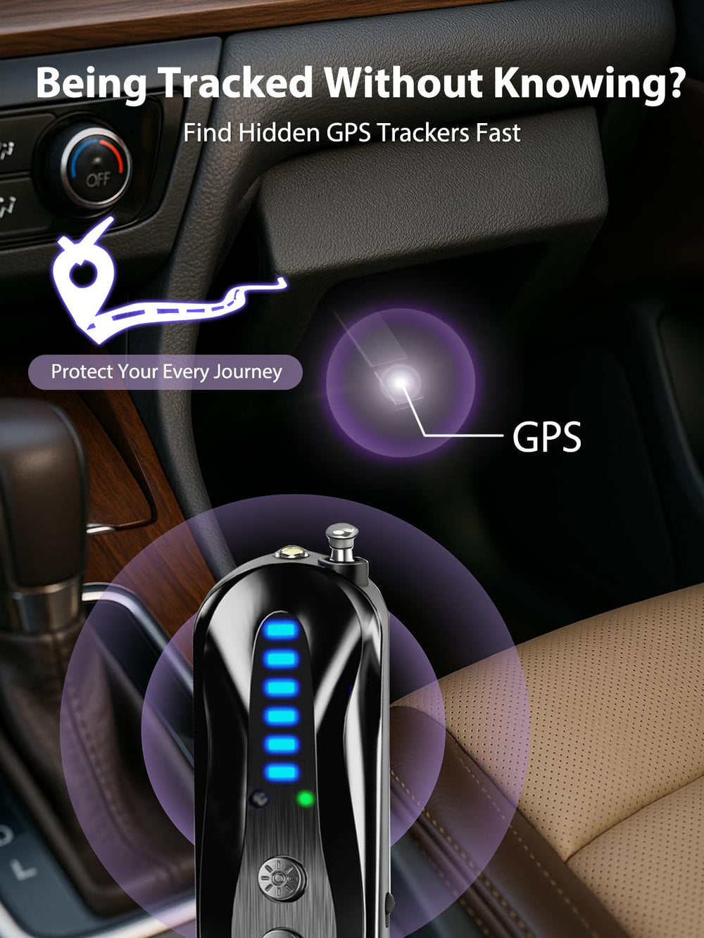 ERYITRDK barrido junto a coche detectando rastreador GPS, localiza imanes ocultos