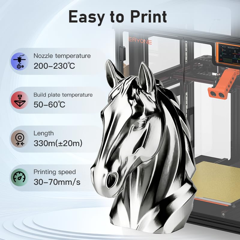 ERYONE filamento en impresora 3D durante la extrusión con superficie uniforme