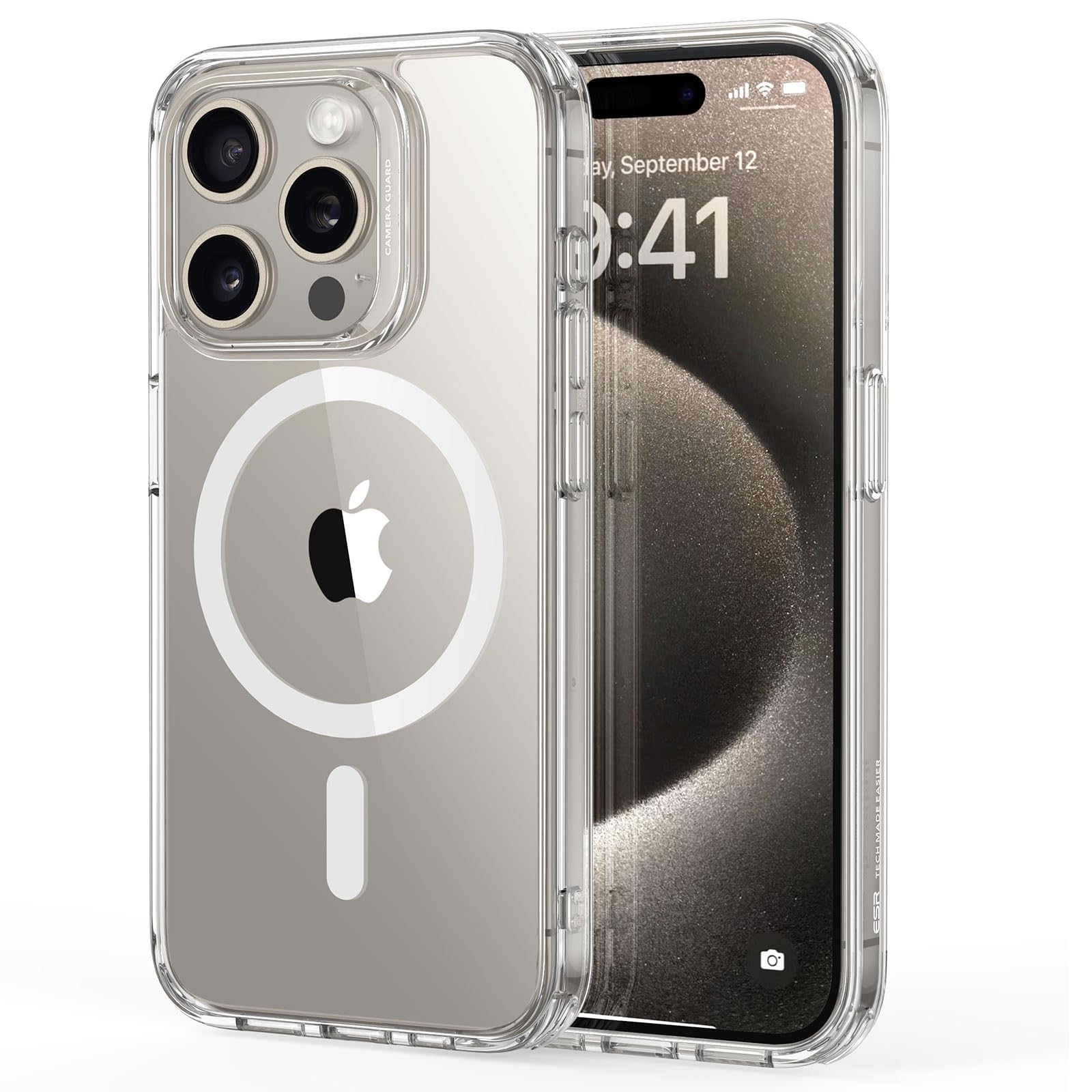 ESR funda frontal para iPhone 15 Pro Max muestra ajuste y protección