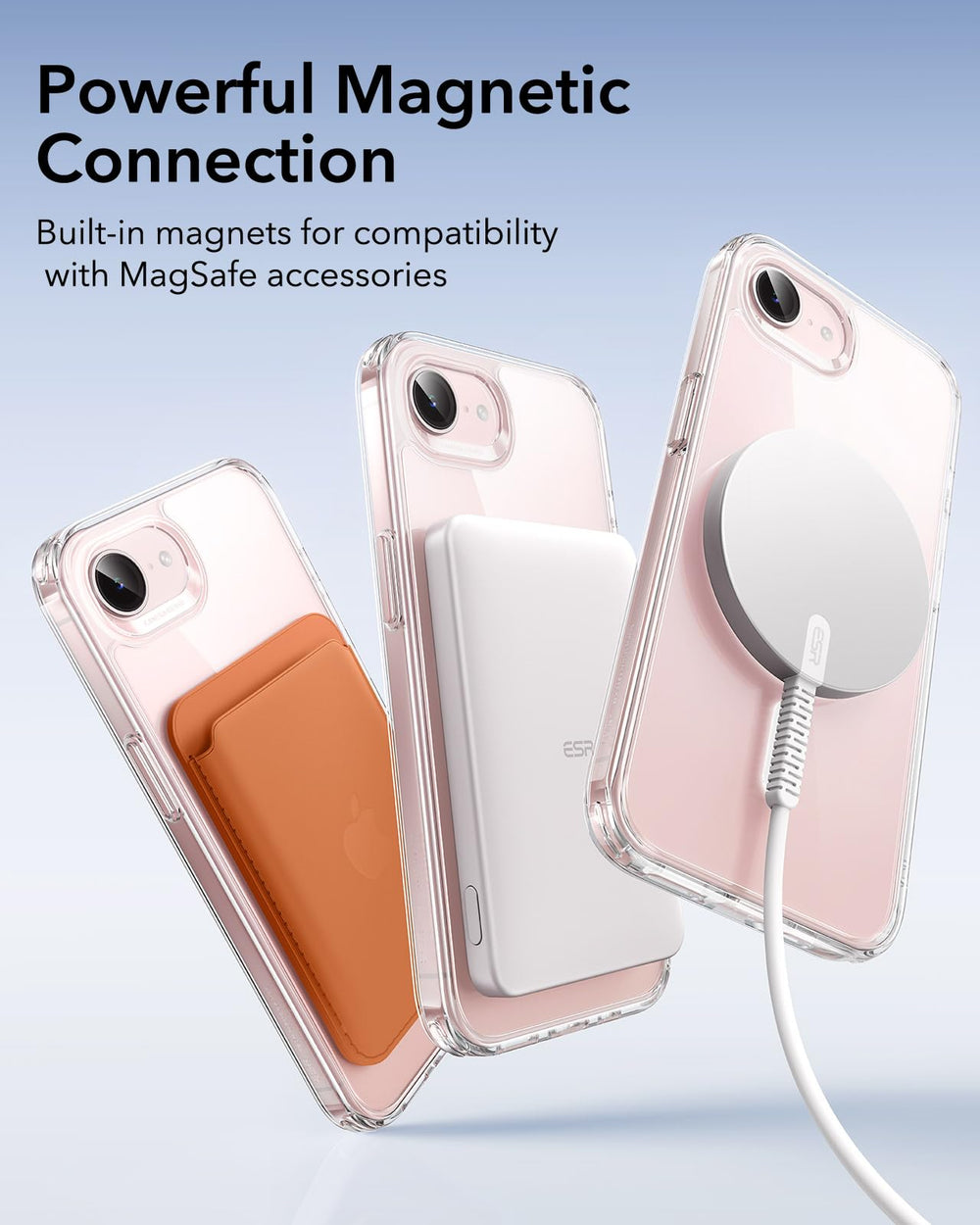 ESR funda junto a iPhone para ver tamaño y perfil delgado