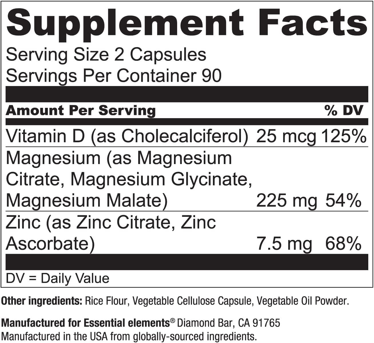 Essential Elements pastilla junto a regla para comparar tamaño y dosificación