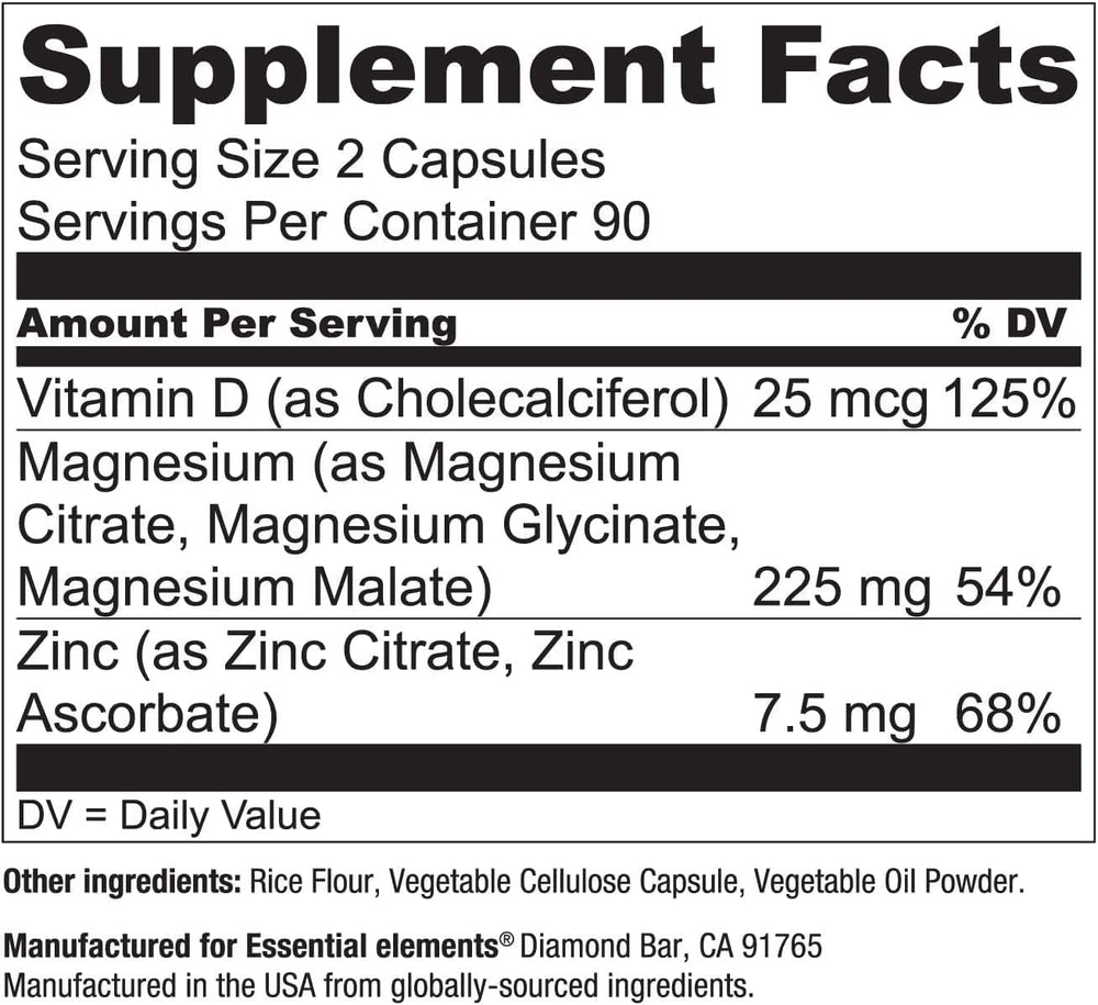 Essential Elements pastilla junto a regla para comparar tamaño y dosificación