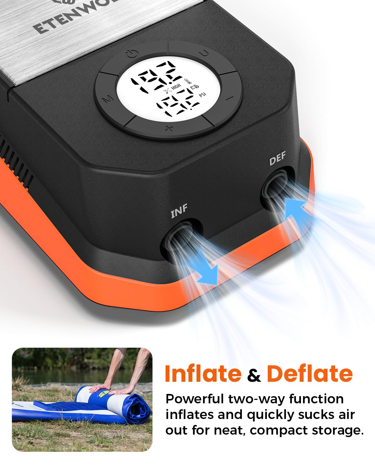 ETENWOLF S4 asa y compartimento de cable para transporte ordenado