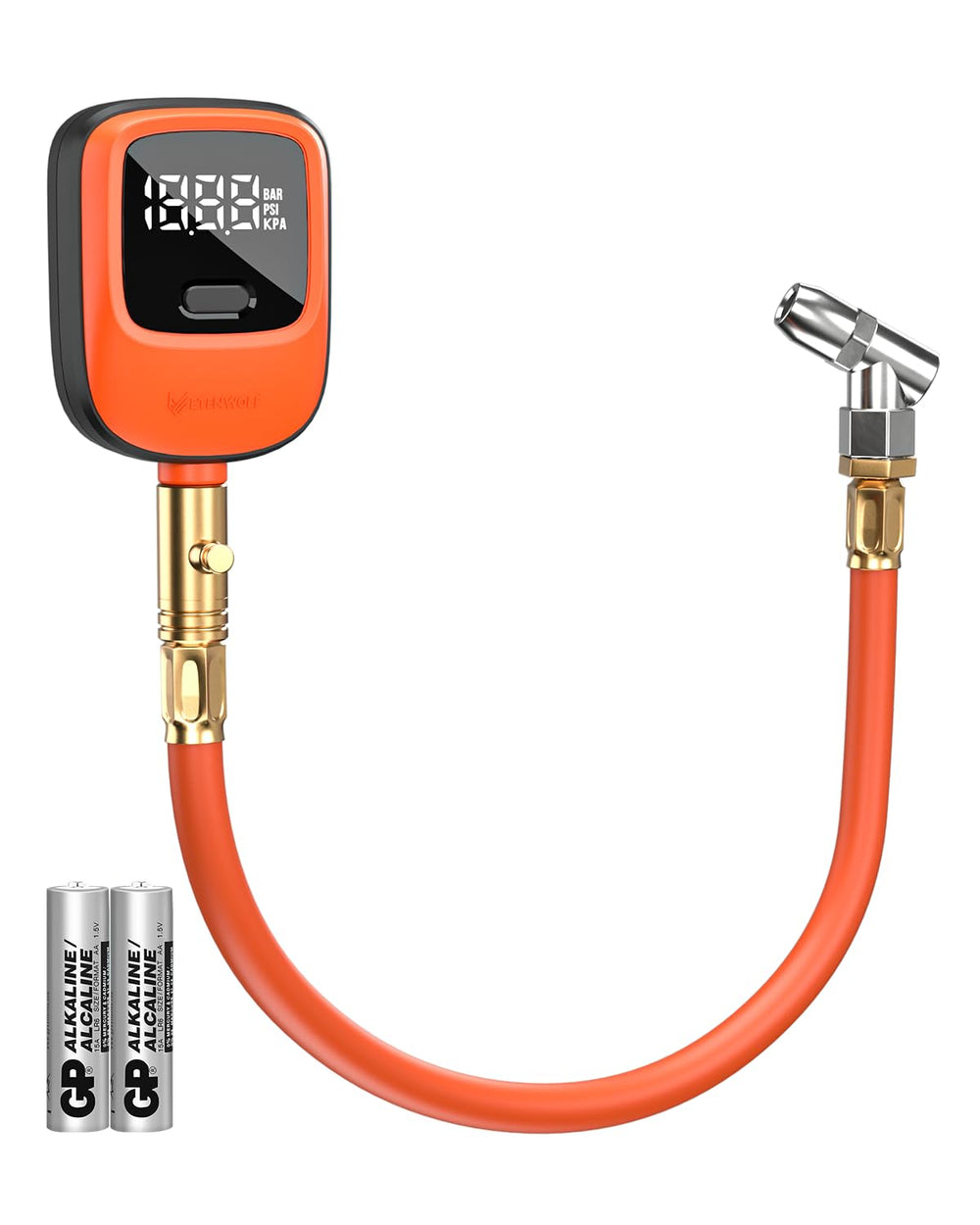 ETENWOLF T600 vista frontal mostrando pantalla clara y carcasa naranja