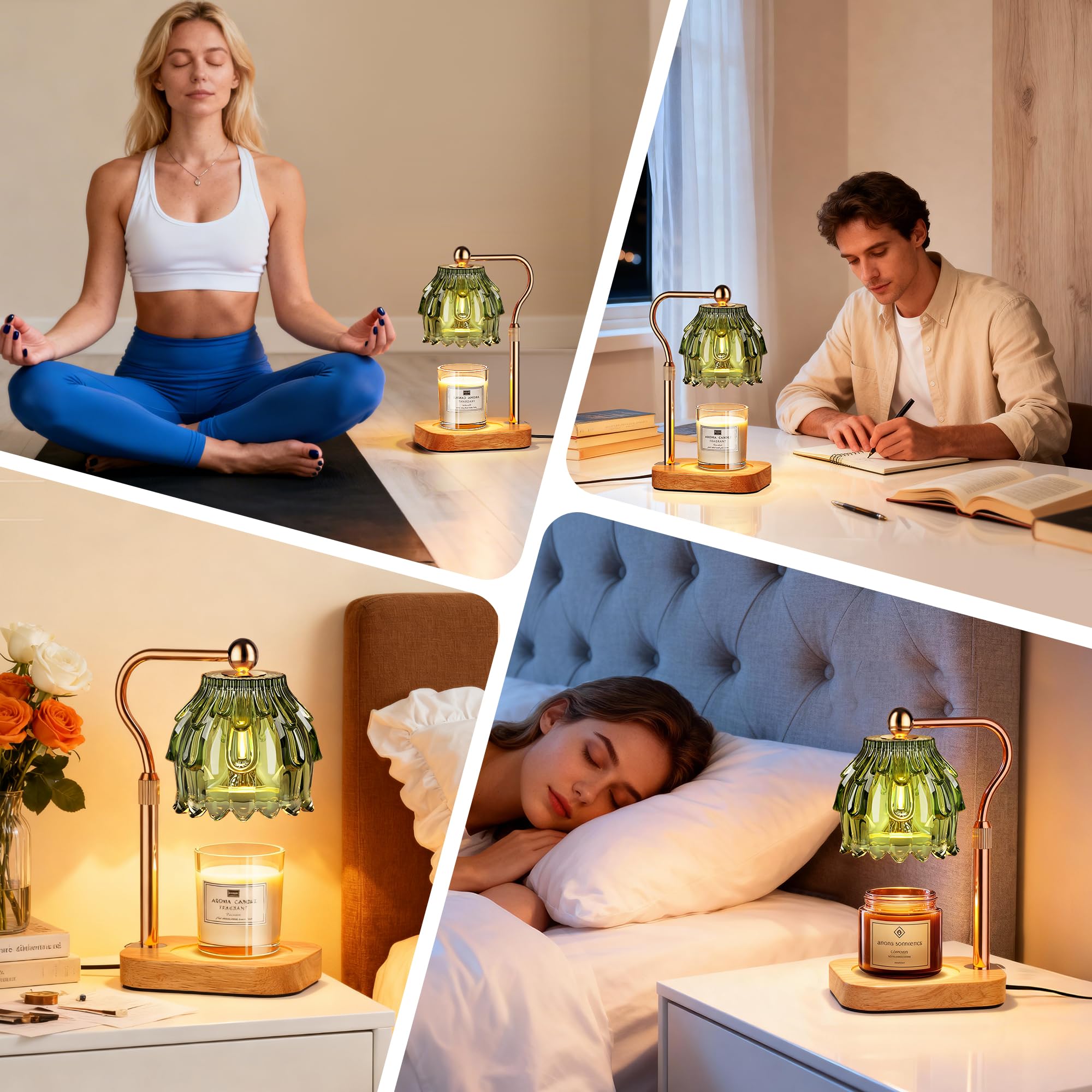 Eterfun lámpara calentadora en salón creando ambiente acogedor