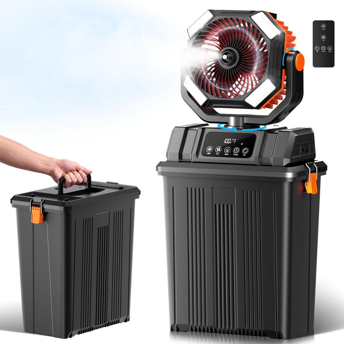 Etholzon vista frontal del ventilador nebulizador mostrando diseño resistente y portabilidad